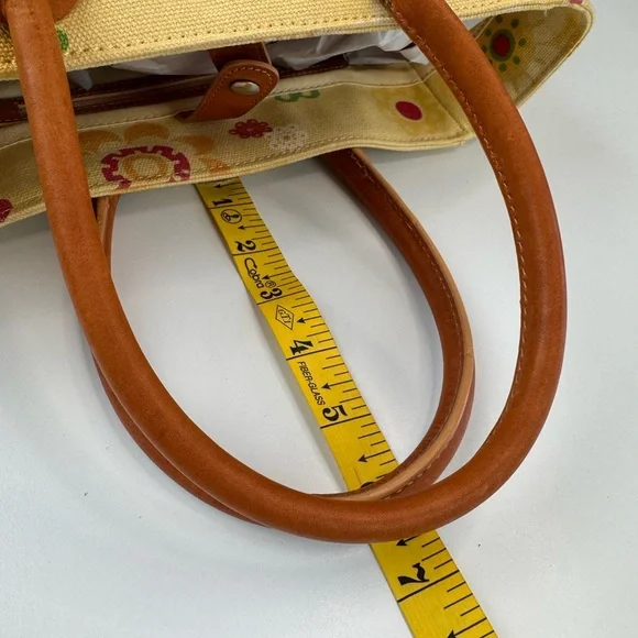 J.Jill Floral Canvas Bucket Tote Bag with Tan Handles - Picture 14 of 16